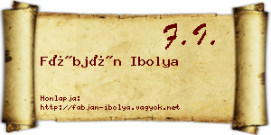 Fábján Ibolya névjegykártya