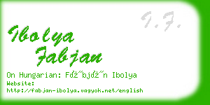 ibolya fabjan business card